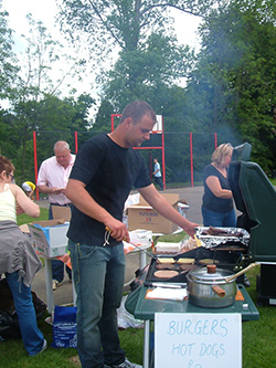 Barbeque at a charity football match